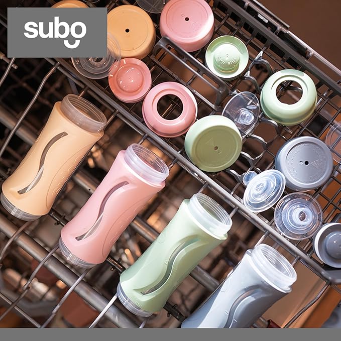 Subo Baby Food Bottle | No Mess Baby Toddler Self Feeder | Squeeze Free Design for Purees, Smoothies, Yogurt, Oatmeal, or Thickened Liquids | Reusable Silicone Washable Cup (Charcoal)