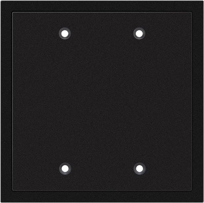 Henne Bery Modern Edge Decorative Wall Plate Switch Plate Outlet Cover, Durable Solid Zinc Alloy (Double Blank, Matte Black)