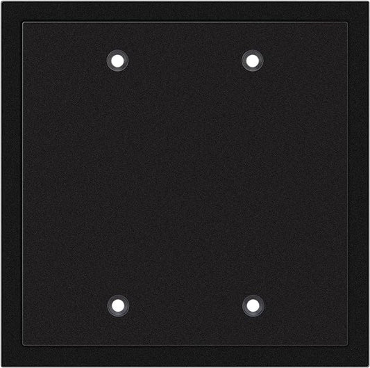 Henne Bery Modern Edge Decorative Wall Plate Switch Plate Outlet Cover, Durable Solid Zinc Alloy (Double Blank, Matte Black)