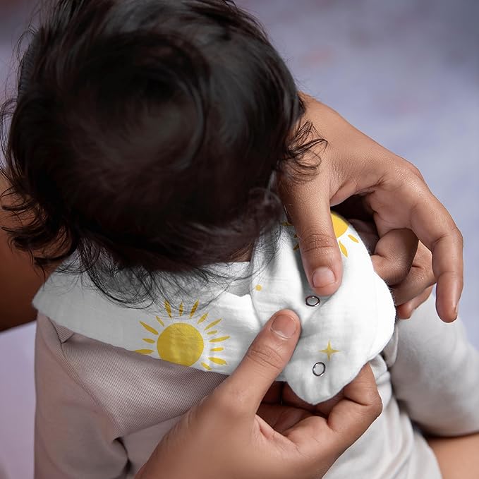 Muslin Baby bibs for drooling and teething, 100% cotton, Bibs for baby girl, Muslin bibs for boys (8 Pack)