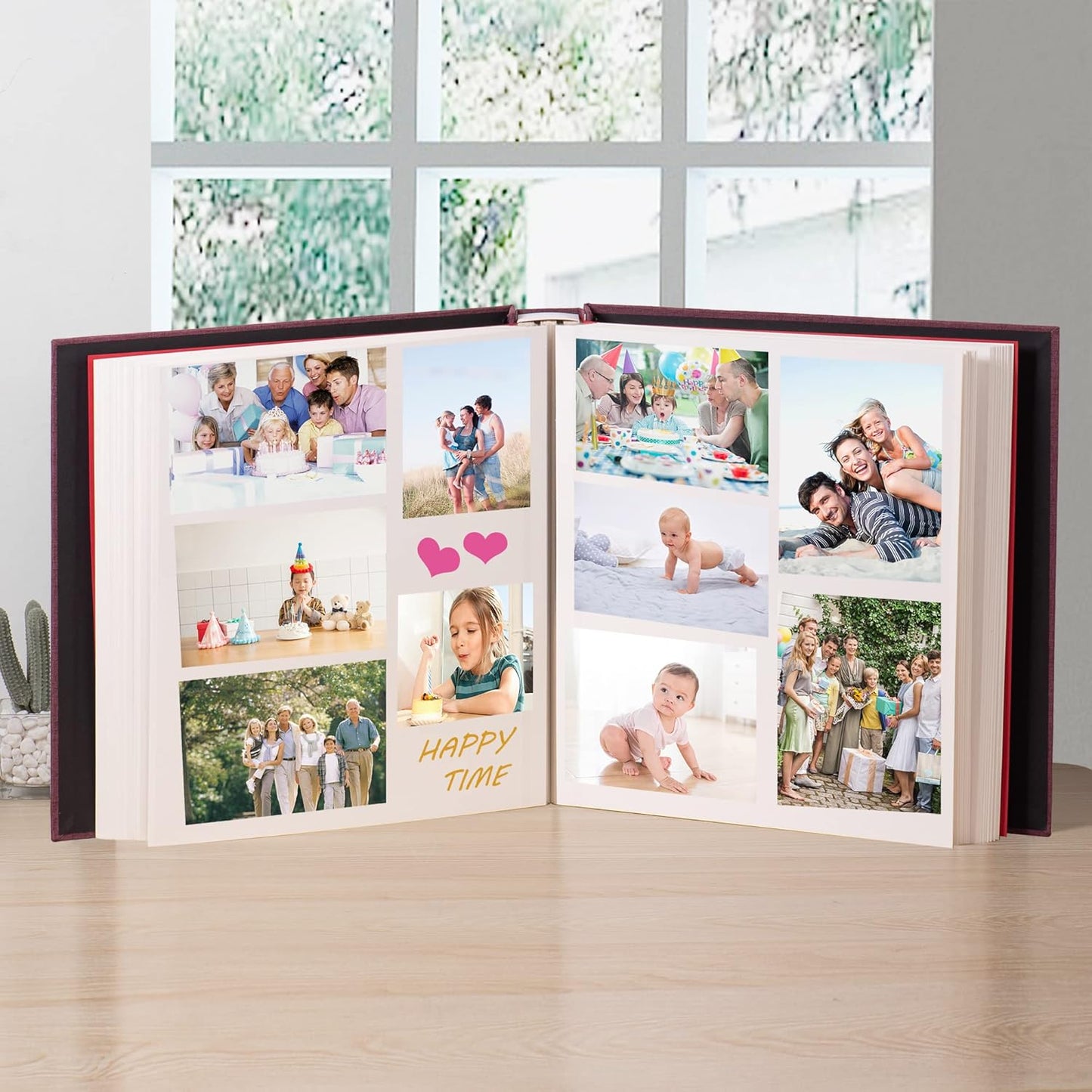 Large Photo Album Self Adhesive 4x6 8x10 10x12 Scrapbook Magnetic Album DIY Scrapbook Length 13 x Width 12.8 (Inches) 120 Sticky Pages Linen Cover DIY Photo Album(Purple)