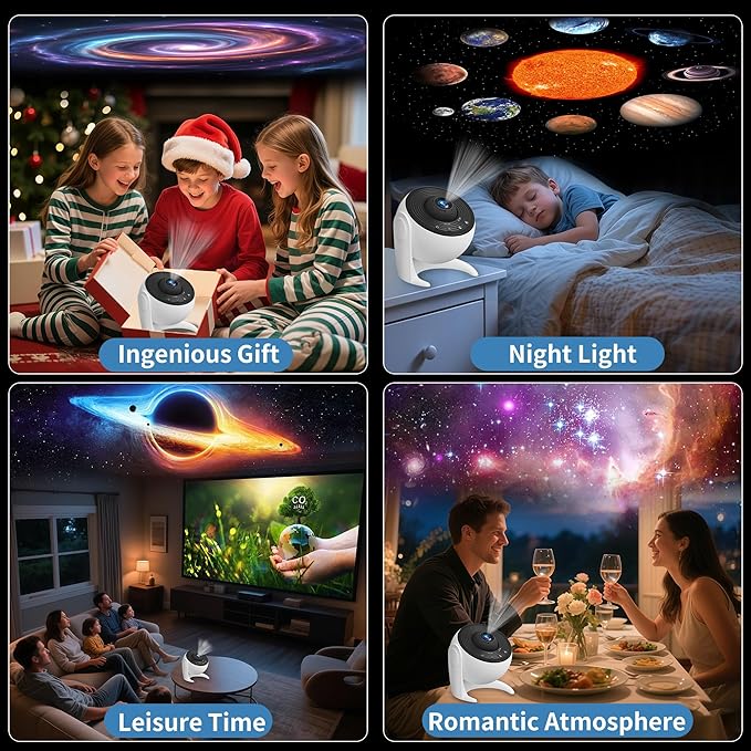 Galaxy Projector for Bedroom, 13 in 1 Planetarium Star Projector with Solar System & Constellation, 360° Rotating Galaxy Light Projector, Space Night Light Projector for Kids Adults Gifts