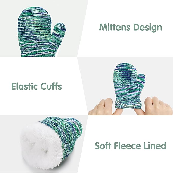 Kids Toddlers Winter Beanie Hats Gloves Neck Scarf Set Mittens Gifts for 0 6 12 Months 1 2 3 4-8 Year Old Baby Girls Boys