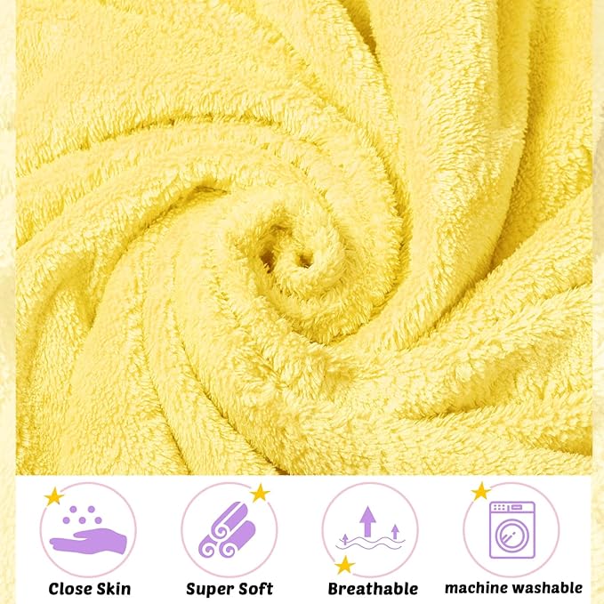 Reginary 4 Pack Baby Hooded Towels Coral Fleece Baby Bath Towels 30 x 30 Inch Soft Absorbent Hooded Bath Blanket for Newborn Toddler Infant Boy Girl Shower Gift Supplies (Pink, Purple, Yellow, Beige)