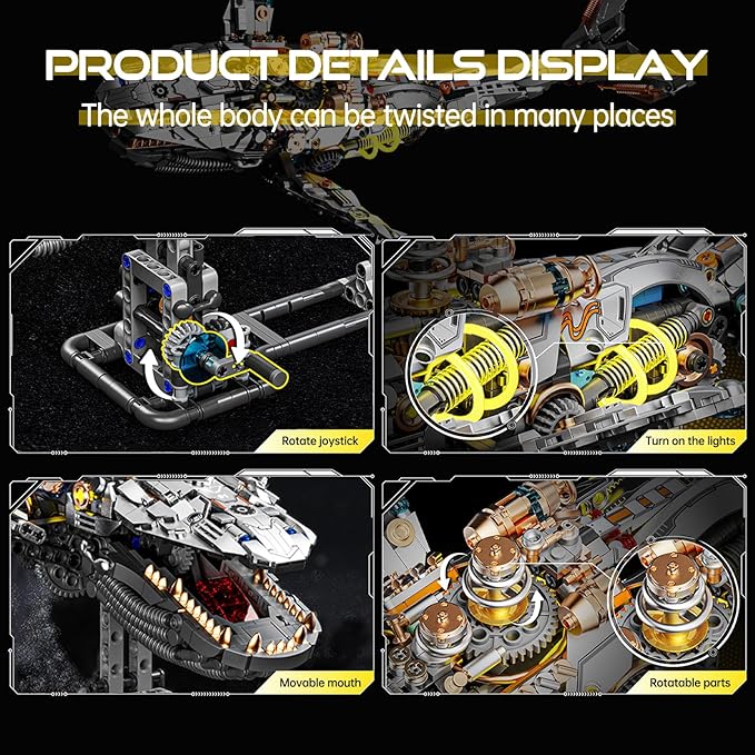 Mechanical Whale Building Set, Sea Animal Building Block Toy, Movable Ocean Animal with Display Stand, Home Decor Gift for Adults Teens Kids Boys（1388PCS）