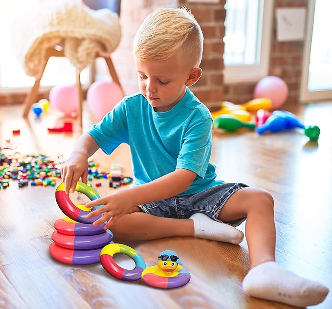 Floating Bath Toys for Boys and Girls Float and Play Stacking Toy Rings for Baby Toddlers and Kids