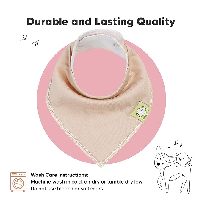 8-Pack Organic Baby Bandana Bibs for Girls - Super Absorbent Triangle Baby Bibs for Drooling and Teething Infant, 100% Cotton Extra Soft for Newborn, Infant 0-36 Months (Muted Pastel)