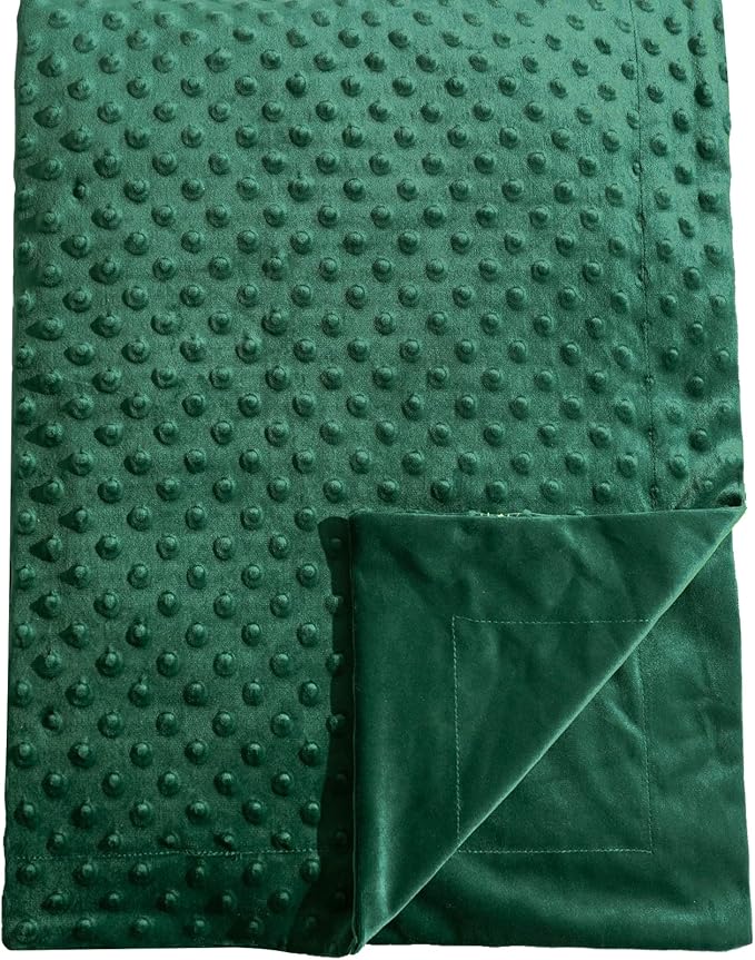 david's kids Micro Fleece Minky Baby Blanket for Boys Girls with Double Layer and Soothing Raised Dots, Breathable and Soft Lightweight Receiving Blanket for Newborns 30x40 Inches, Emerald Green