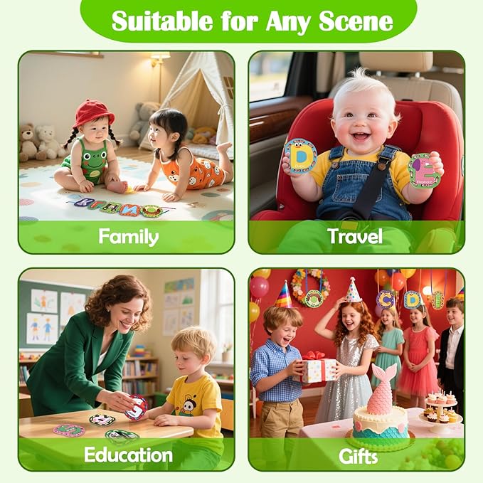 Vodolo 26pcs Lacing Cards,Travel Sewing Kit for Kids,Lacing Letters Sequencing Cards Threading Toy,Double Sided Sewing Cards Fine Motor Skills Threading Learning Toys,Classroom Must Haves Supplies