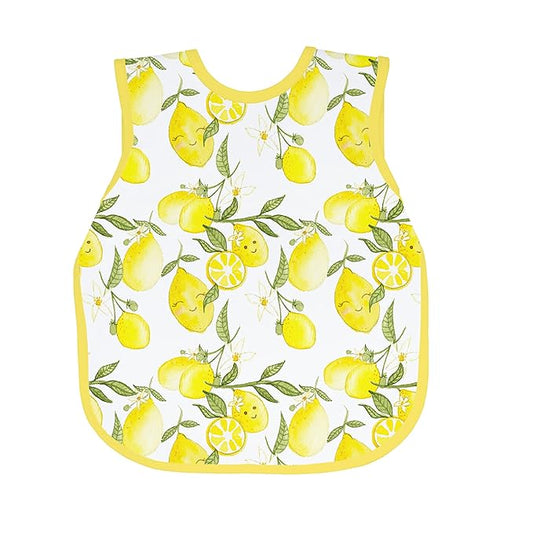 BapronBaby Fresh Lemon Bapron - No Neck Tie Safer Bib for Baby & Toddler - Soft Waterproof Stain Resistant - Machine Washable - Sz Preschool 3-5yrs