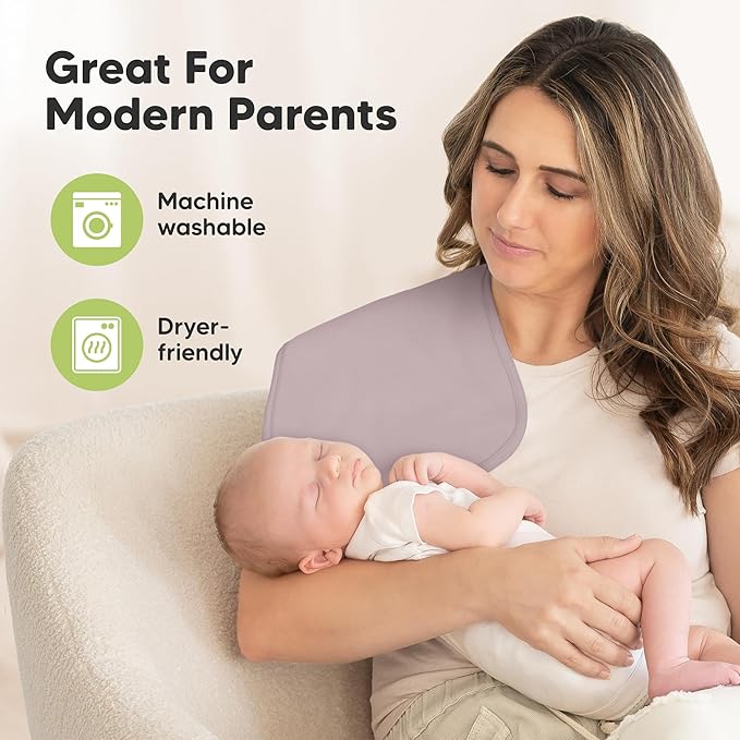 Organic Burp Cloths Baby Boy & Girl - 5-Pack Super Absorbent Cotton Burping Cloths for Babies, Soft & Plush Newborn Spit Up Rags, Infant Towels for Milk Spit Up, Unisex, Large 21" x 10" (Phase)