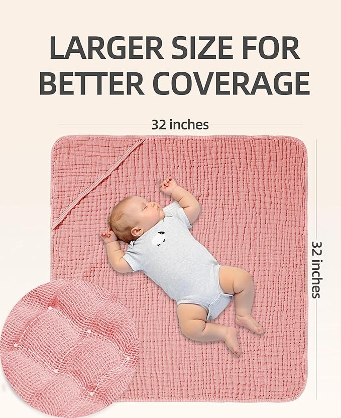 3-Pack Hooded Baby Towels for Newborn 100% Cotton Soft Babies Blanket Toddler and Kids Bath Towel Baby Essentials