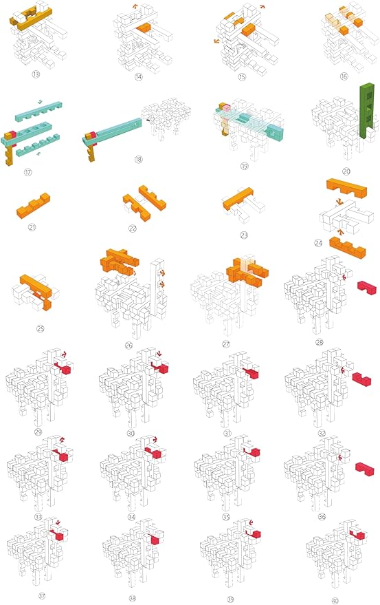 Animal Camel Educational Wooden Building Blocks -Chinese Mortise and Tenon Assembled into Various Shapes,STEM Toy Gifts for Kid and classroom,DIY Building Toys for Ages 5+ and Adults-37 Pcs