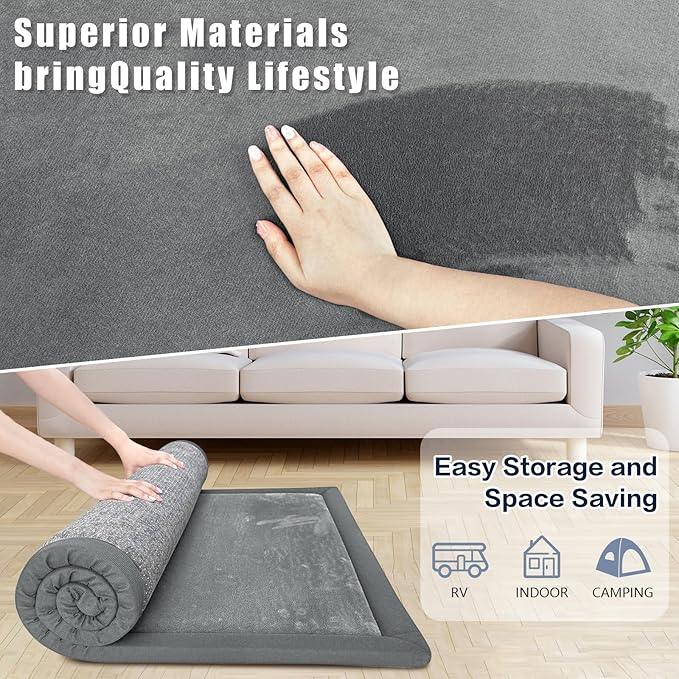 Baby Play Mat for Floor, 50 X 50x 1.3" Memory Foam Playpen Mat,Ultra Soft Tummy Time Mat with Non-Slip Backing, Baby Crawling Mat Child Nursery Rug for Infant, Toddlers, Kids (Dark Gray)