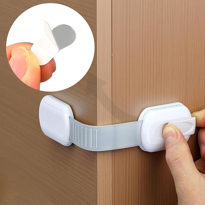 32 PCS Baby Lock Adhesive Pads, Strong & Removable Clear Sticky Replacement Pads Compatible with Most Baby Safety Cabinet Locks, Double-Sided Adhesive Pads for Drawer, Door, Fridge, Toilet