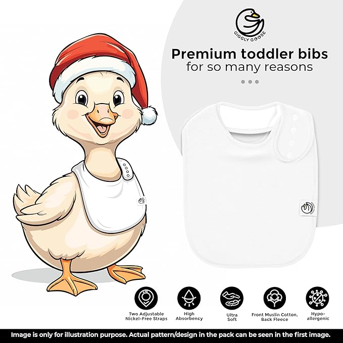 3 Pack Baby Bibs for Boys & Girls | Cotton, Absorbent Drooling & Teething Bib | Thick, Adjustable Snap-on