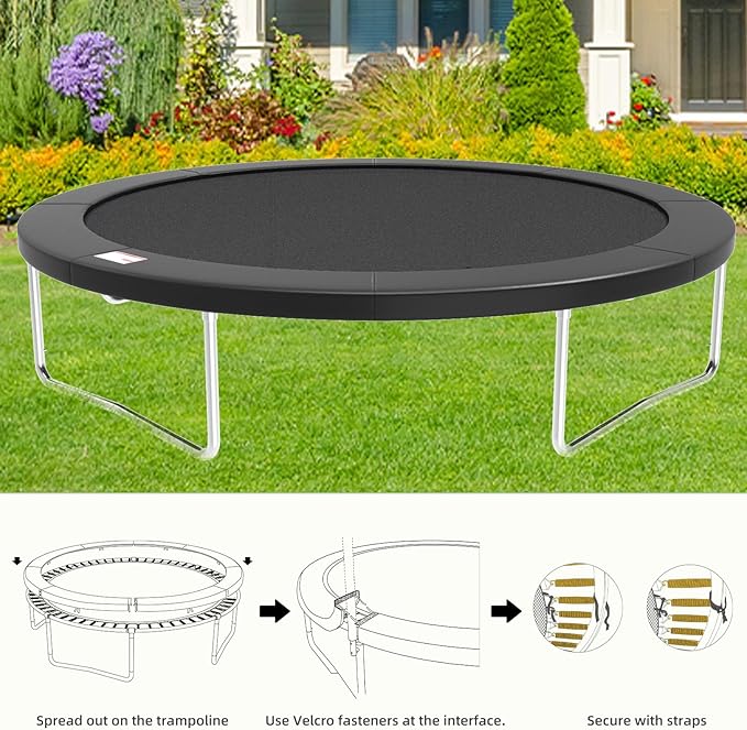 Trampoline Spring Cover, 10ft/12ft/14ft/15ft/16ft Trampoline Replacement Safety Pad, Waterproof Trampoline Accessories Pad for Round Frame