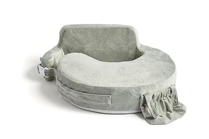 My Brest Friend Super Deluxe Nursing Pillow - Enhanced Comfort & Ergonomic Breastfeeding Pillow for Ultimate Support For Mom & Baby - Adjustable and with Handy Side Pocket, Platinum