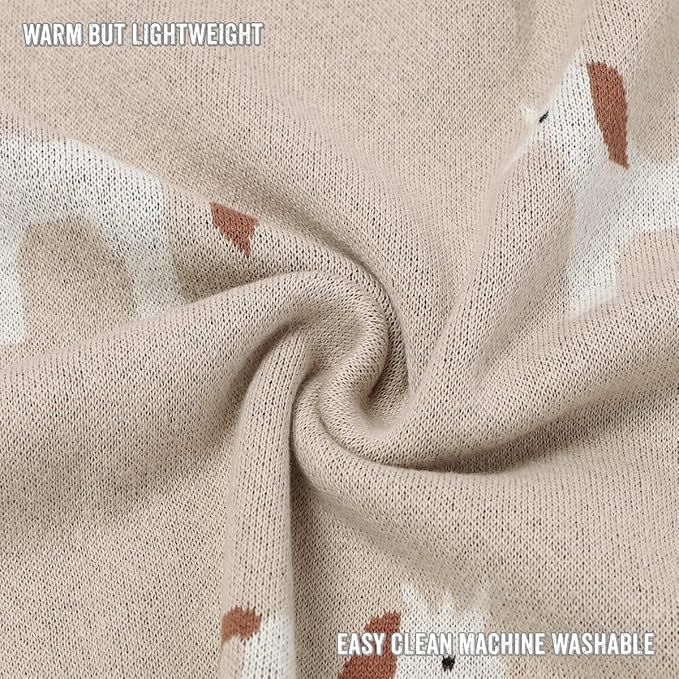 Unisex Baby Blanket for Girls and Boys 100% Cotton Buttery Soft Cozy Receiving Swaddle Crib Stroller Blanket for Shower Gift Registry for Newborns, Infants, Toddlers (Unicorn - Cream)