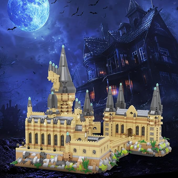 Magic Castle Micro Mini Building Set, 2929 Pcs Magic House Model Building Toys, STEM Creative Magic World Office and Home Decor Bricks Kits, Christmas Birthday Gift for Adults Teens Kids 14+