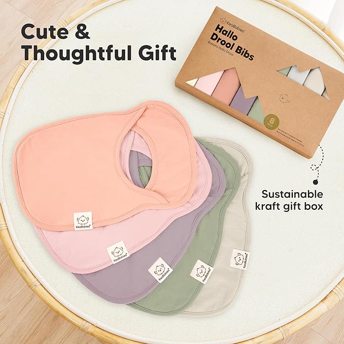 8-Pack Baby Bibs for Boys, Girls - Pullover Bibs for Drooling Teething Baby Girl & Boy Toddler, Newborn, Soft & Absorbent, Cute Colors, Large Torso Coverage Keep Infant Clean & Dry (Embrace)