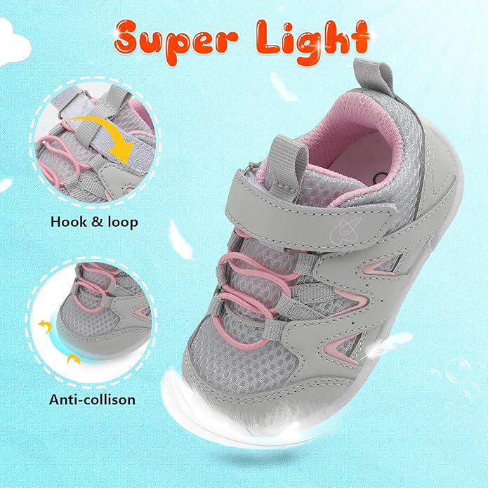 LeIsfIt Baby Shoes Boys Girls First Walking Shoes Non-Slip Toddler Breathable Sneakers Infant Sneakers