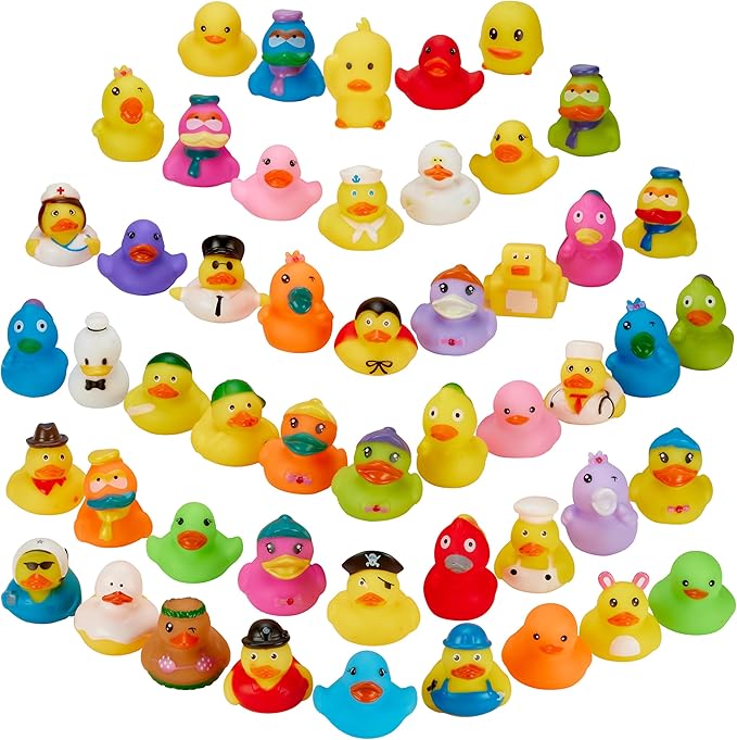 Assorted Rubber Ducks in Bulk Mini Rubber Duckies for Kids Baby Bath Shower Toys Funny Jeep Ducks for Jeep Ducking, Cruise Ship, Birthday Gifts, Summer Beach Pool Activity, 25 Pcs