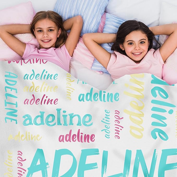 Anti Pilling Name Blanket, Personalized Blankets for Kids, Custom Throw Blanket with Name for Adult, Customized Baby Name Blanket, Personalized Baby Gifts for Birthday Christmas Valentines Day