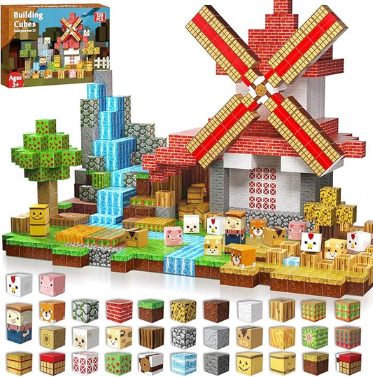Magnetic Blocks - 150 PCS Build Magnetic Farm Animal Homes - Magnetics Toys for Montessori Toddler Christmas Birthday Gifts - STEM Sensory Toys for 3 4 5 6 7 8 9 10 Year Old Boys & Girls