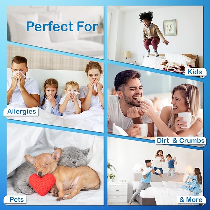 National Allergy Superior 100% Cotton Twin Mattress Protector Zippered - 39" x 75" x 9" - Hypoallergenic Bed Encasement - Breathable Dust Proof Cover - AAFA & Oeko-TEX Standard 100 Certified