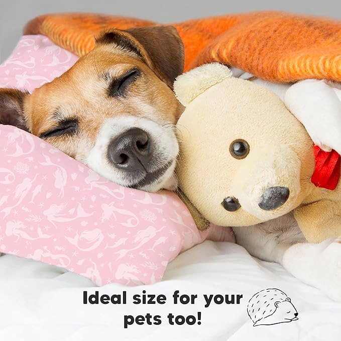 Toddler Pillow with Pillowcase - 13x18 My Little Dreamy Kids Travel Bed Pillows for Sleeping, Organic Cotton Small Pillowcase, Soft & Breathable, Machine Washable, Toddlers 2-5 Years Old (Mermaid)