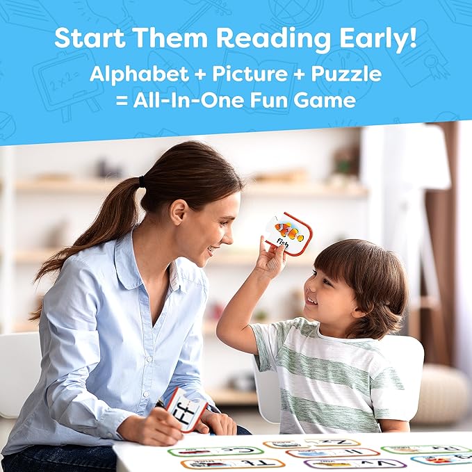 Alphabet Puzzle Games for Kindergarten - 26 Pairs Self-Correcting ABC Puzzle Alphabet Learning Toys Matching Game - ABC Learning for Toddlers Letters Matching Game Preschool Educational Toys