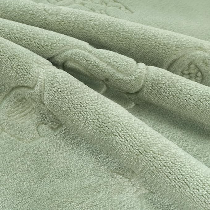 BORITAR Baby Blanket Elephant Animal for Boys Girls Ultra Soft Fleece Warm and Lightweight Blankets for Infant Toddler Newborn, 30x40 Inch, Green