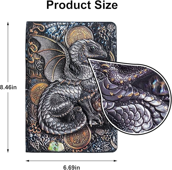 3D Dragon Bluetooth Speaker with Night Light, 3W Portable Wireless Music Mood Book Lamp for Outdoor or Home Party, Decorative Faux Books Decor for Office