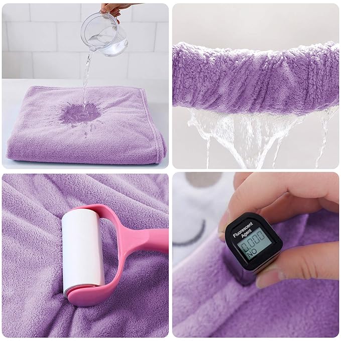 ROMASA Baby Bath Towel Ultra Soft Hooded Towel Highly Absorbent Bathrobe Blanket Toddlers Shower Gifts for Boys Girls-27.5" x 55" (Purple)