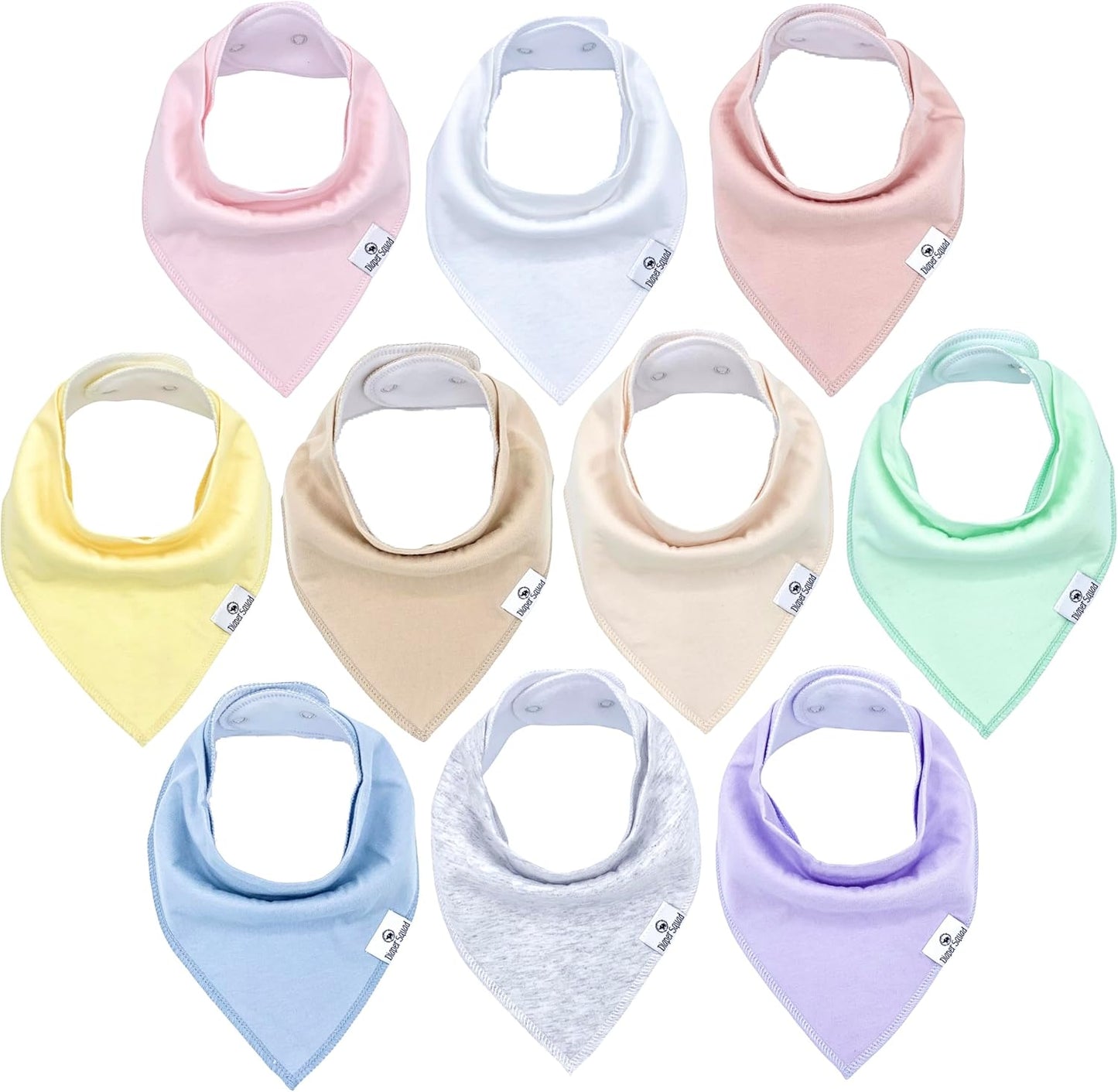 DiaperSquad's Baby Bibs for Drooling and Teething, Bibs for Boys, Baby Girl - Solid Cotton Baby Drool Bibs