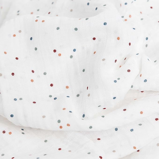 Little Unicorn Premium Cotton Swaddle Baby Blanket | Breathable Fabric | for swaddling, Play, Nursing & More (Dots)