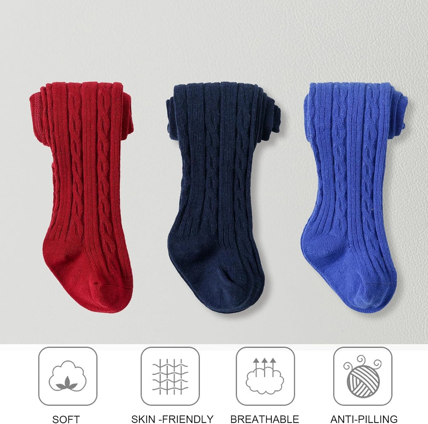 EPEIUS Baby Girl Tights Thick Cable Knit Leggings Stockings Cotton Pantyhose for Newborn Infant Toddler 3/4/5/6 Pack