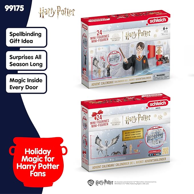 Schleich Harry Potter Advent Calendar - 24 PC Harry Potter Mini Figurine Set - Wizarding World Collectible Figures for Kids and Adults - Holiday Countdown Calendar - Ages 6+ | 99175