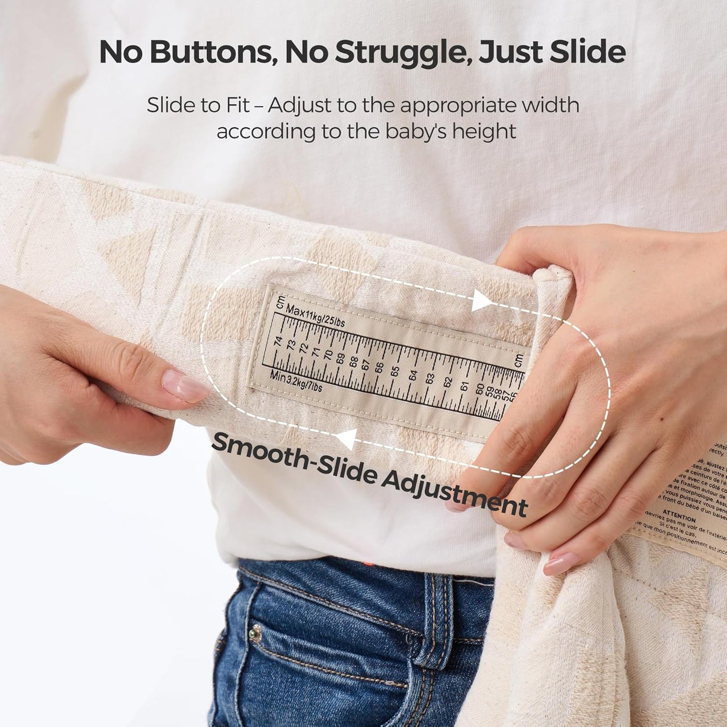 Momcozy Newborn Carrier WeeSnug - Lightweight and Cozy Comfort for 7-25 lbs, Ergonomic Cross-Back Support, Jacquard Weave, Hands-Free Baby Carrier with Lumbar Support, Geometry