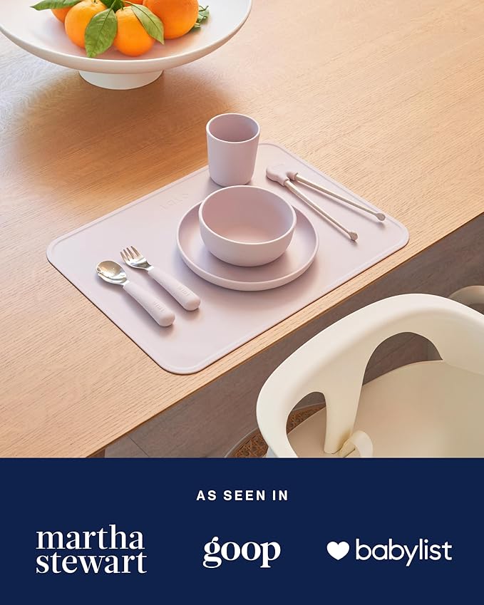 Lalo Utensils - Toddler Fork and Spoon Set - Stainless Steel and Silicone Ergonomic Toddler Utensils - Children Safe Flatware Set - 2 Pieces - Sage