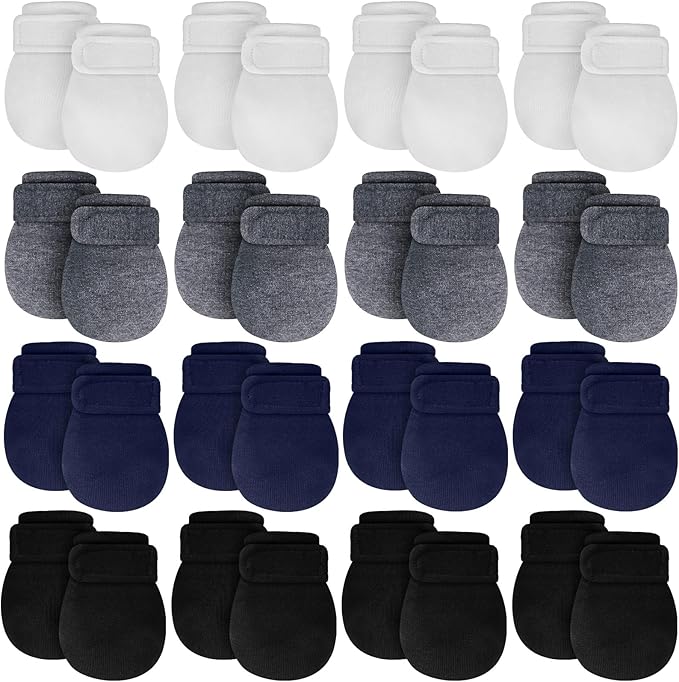 Newcotte Adjustable Baby Mittens No Scratch Newborn Cotton Breathable Gloves Warm Baby Mitts for Boys