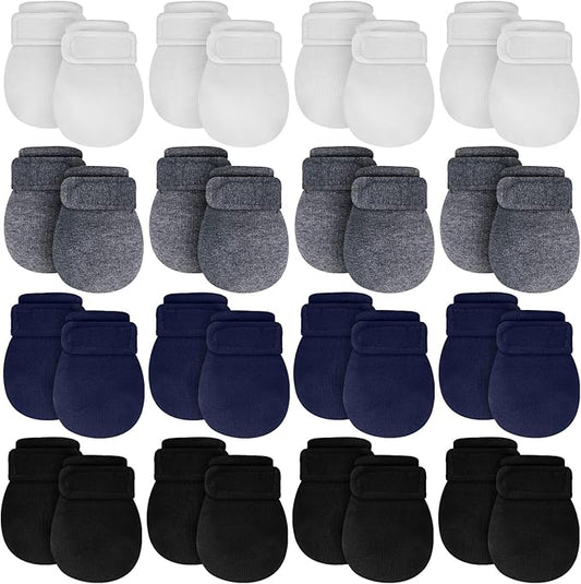 Newcotte Adjustable Baby Mittens No Scratch Newborn Cotton Breathable Gloves Warm Baby Mitts for Boys