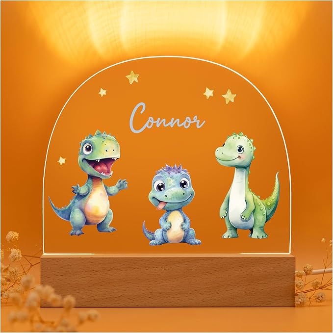 Dinosaur Night Light/Dinosaur Night Light for Boys/Dino Night Lamp/Color-Changing LED/Cute Design for Nursery