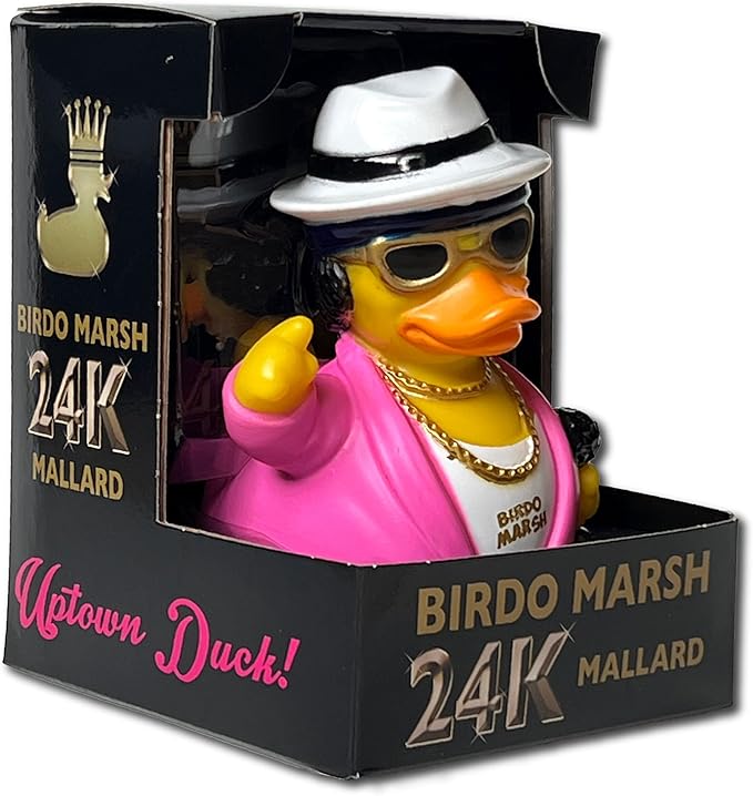 CelebriDucks - Birdo Marsh - 24K Mallard - Floating Rubber Ducks - Collectible Bath Toy Gift for Kids & Adults of All Ages