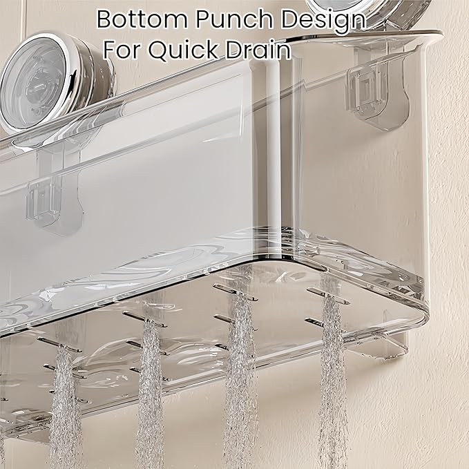 Clear Bath Toy Storage With Suction Cup,Large Bath Toy Holder,Reusable Bath Toy Organizer,Suction Cup Shower Caddy,Remove Without Adhesive