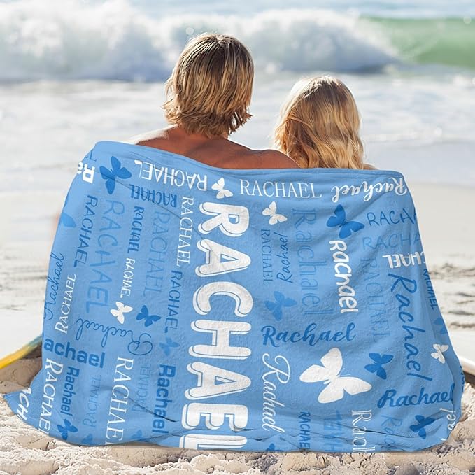 Personalized Throw Blanket with Name Custom Blankets Customized Baby Blanket for Girls Kids Adult Birthday Gift