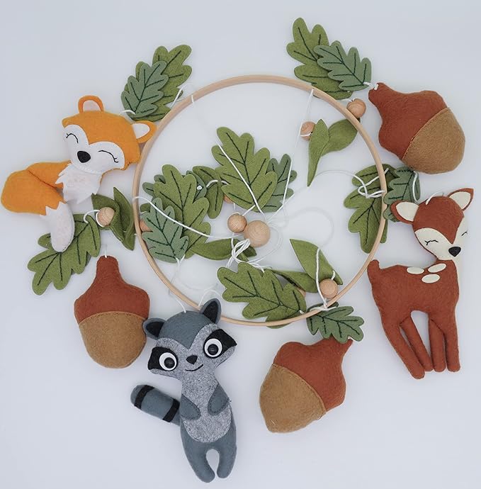 Woodland Crib Mobile Woodland Baby Mobile for Crib Forest Animals Theme Mobile Nursery Decor Baby Crib Mobile for Boys Girls