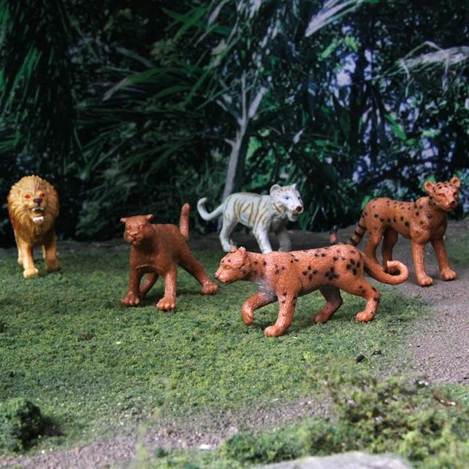 Safari Ltd. Big Cats TOOB - 9 Mini Figurines Including Lion, Tiger, White Tiger, Jaguar, Black Jaguar, Mountain Lion, Cheetah, Leopard, and Ocelot - Educational Toy For Boys, Girls & Kids Ages 3+