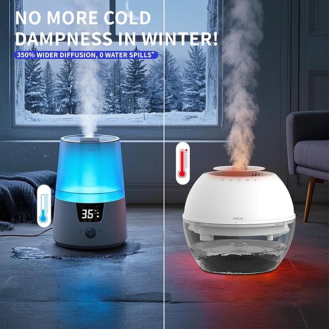Dual-Function Humidifier & Dehumidifier 152oz Water Tank Steam distillation humidification for Bedroom With Drain Hose Humidifer RV Bathroom Auto Adjustment Timer Setting 7 Color LED Lights